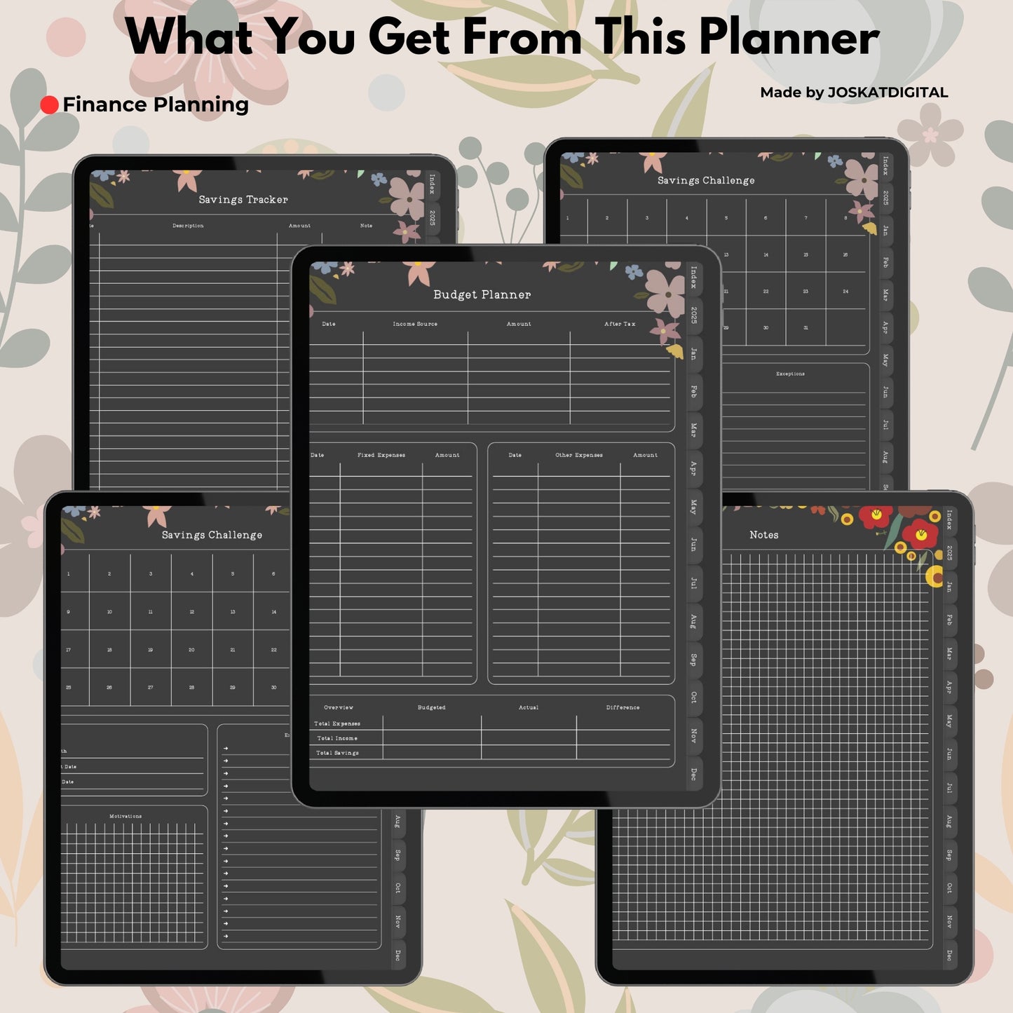 Ultimate Decorated Blackout Digital Planner 2025