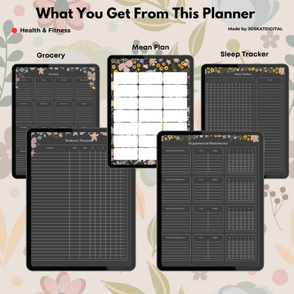 Ultimate Decorated Blackout Digital Planner 2025