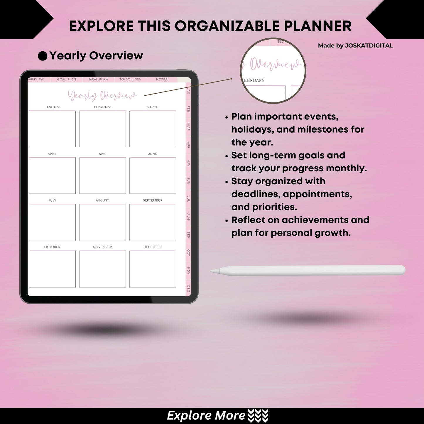 Organizable Digital Undated Planner