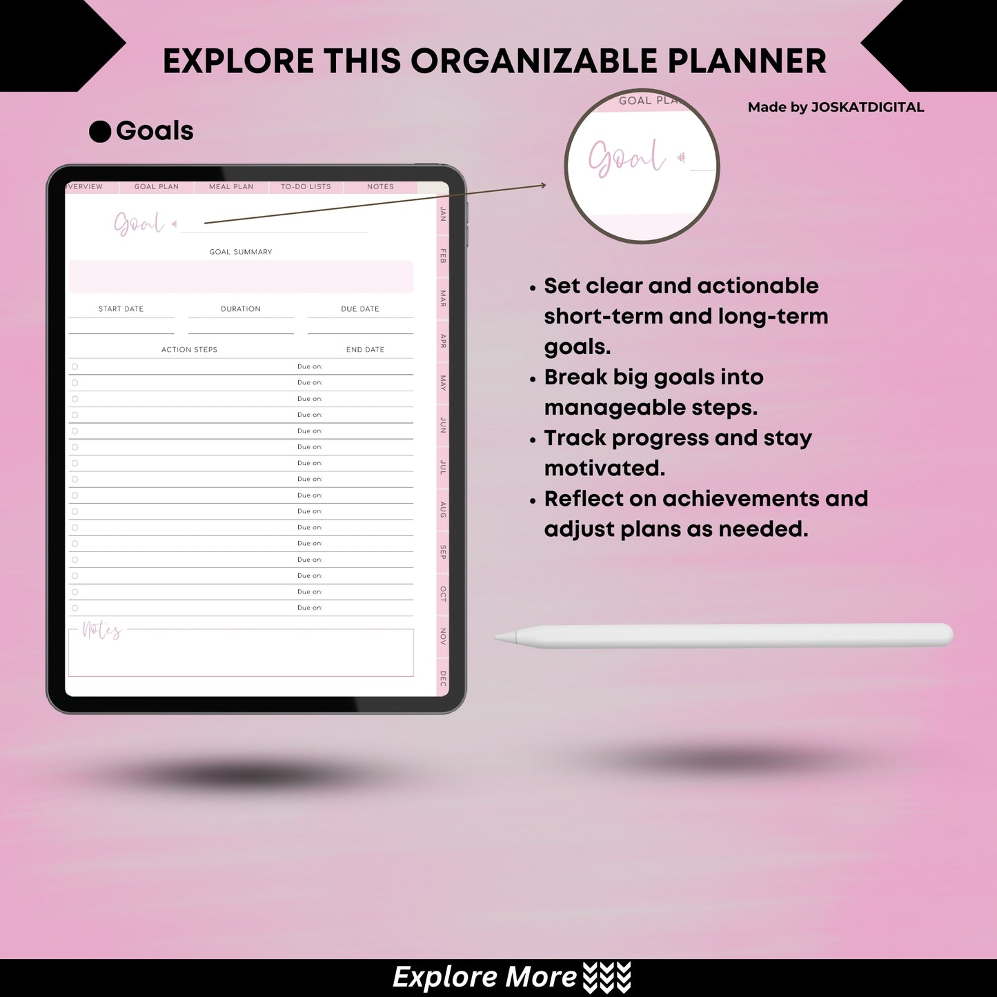 Organizable Digital Undated Planner