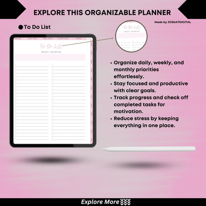 Organizable Digital Undated Planner