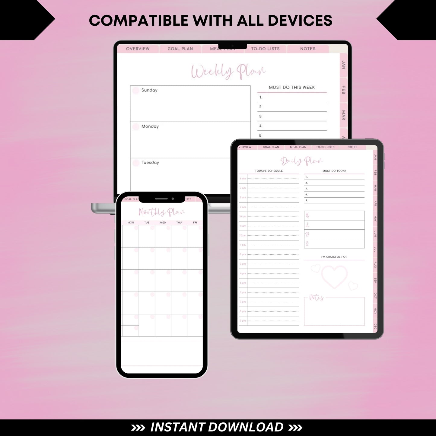 Organizable Digital Undated Planner