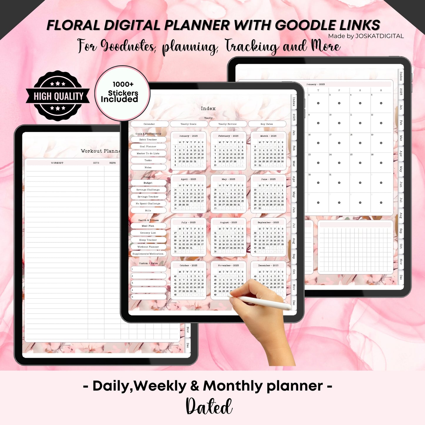 2025 Floral Digital Planner