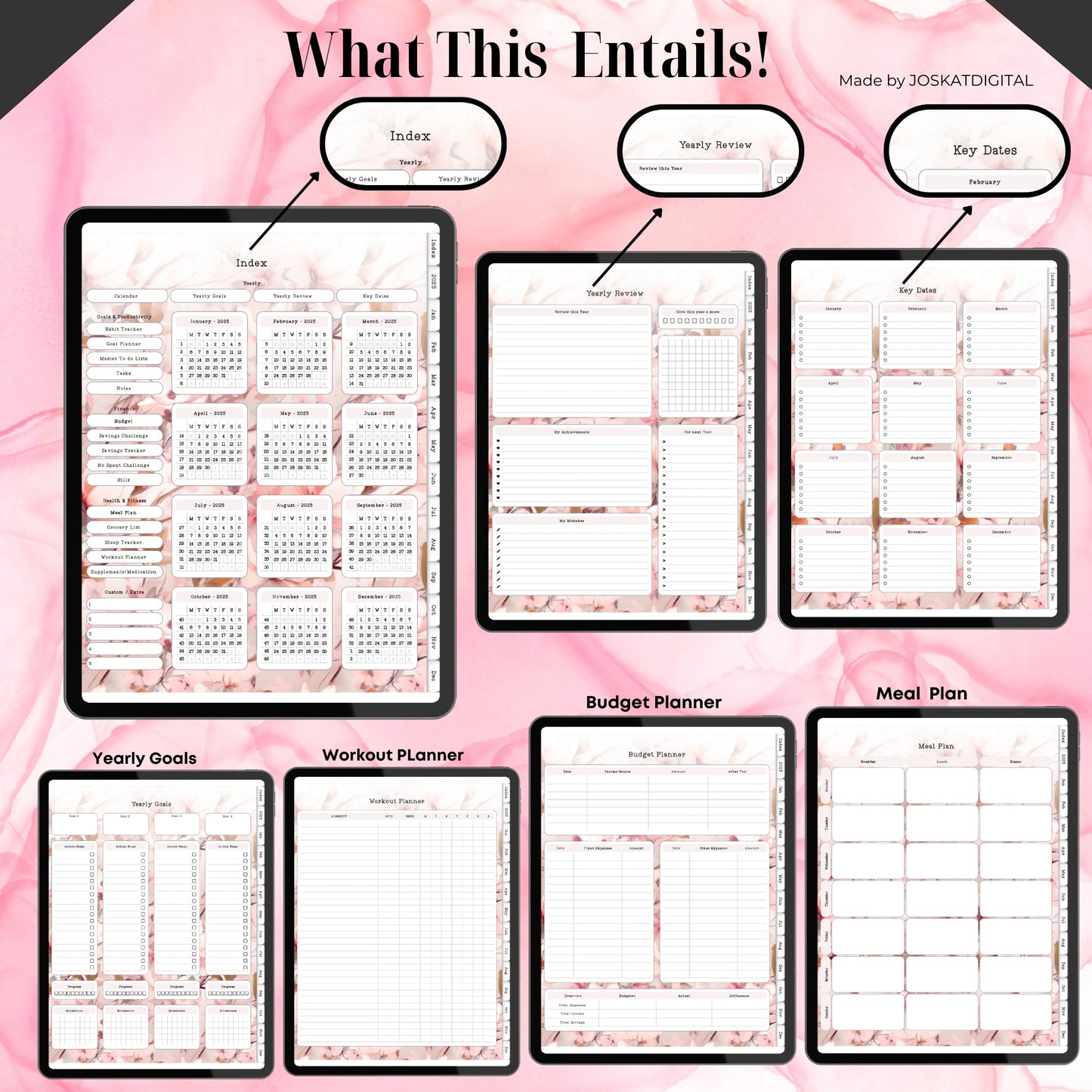 2025 Floral Digital Planner