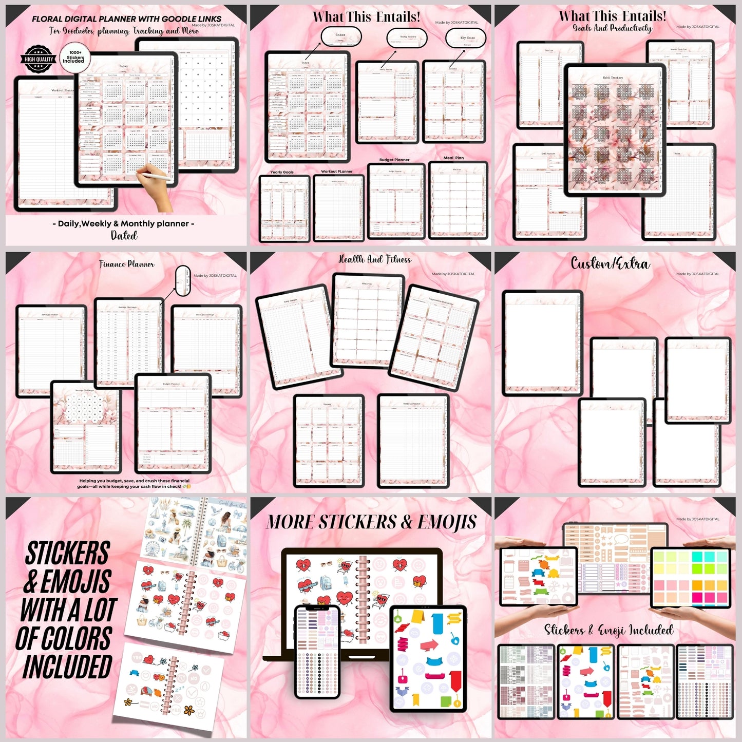 2025 Floral Digital Planner