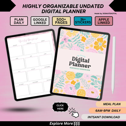 Organizable Digital Undated Planner